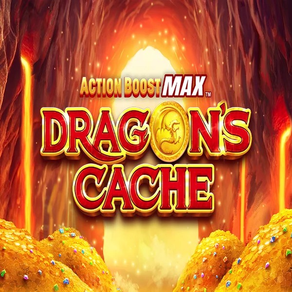 Action Boost Max Dragon's Cache game by SpinPlay Games – logo hosted on Dracula Casino
