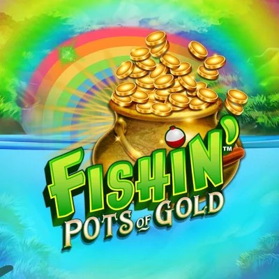 Fishin Pots Of Gold online game logo by Gameburger Studios on draculacasinoo.com