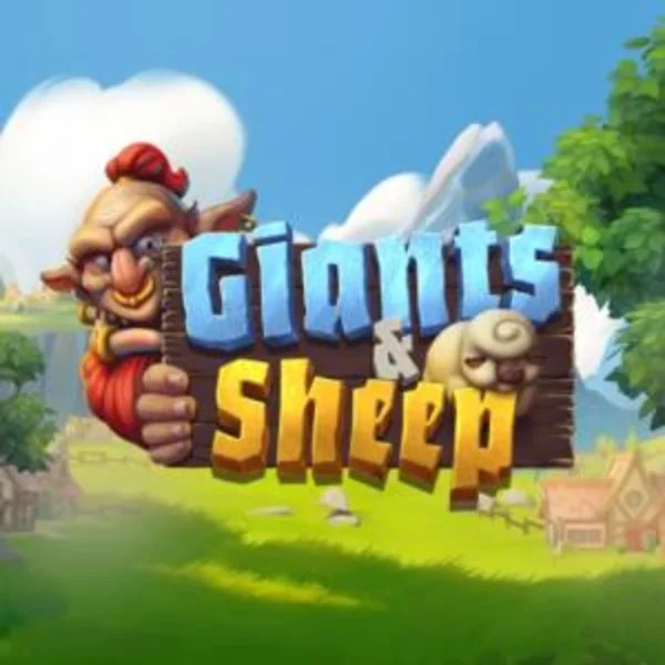 Giants and Sheep slot logo by Relax Gaming at Dracula Casino