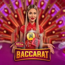 Mega Baccarat slot logo by Pragmatic Play at Dracula Casino