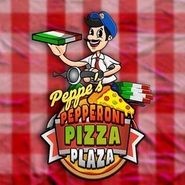 Peppe’s Pepperoni Pizza Plaza slot logo by Pragmatic Play at Dracula Casino
