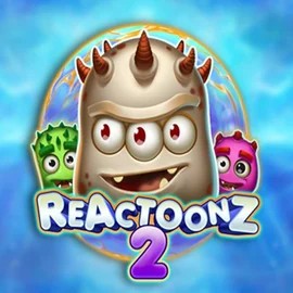 Reactoonz 2 slot logo by Play'n GO at Dracula Casino