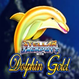Dolphin Gold with Stellar Jackpots slot visual from Lightning Box Game available on draculacasinoo.com